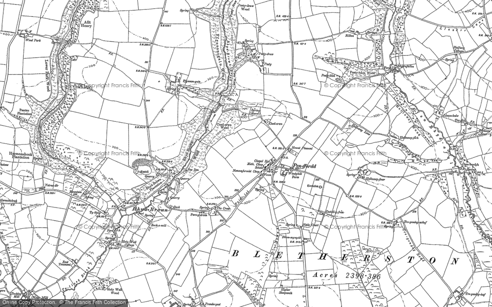 Old Map of Penffordd, 1887 in 1887
