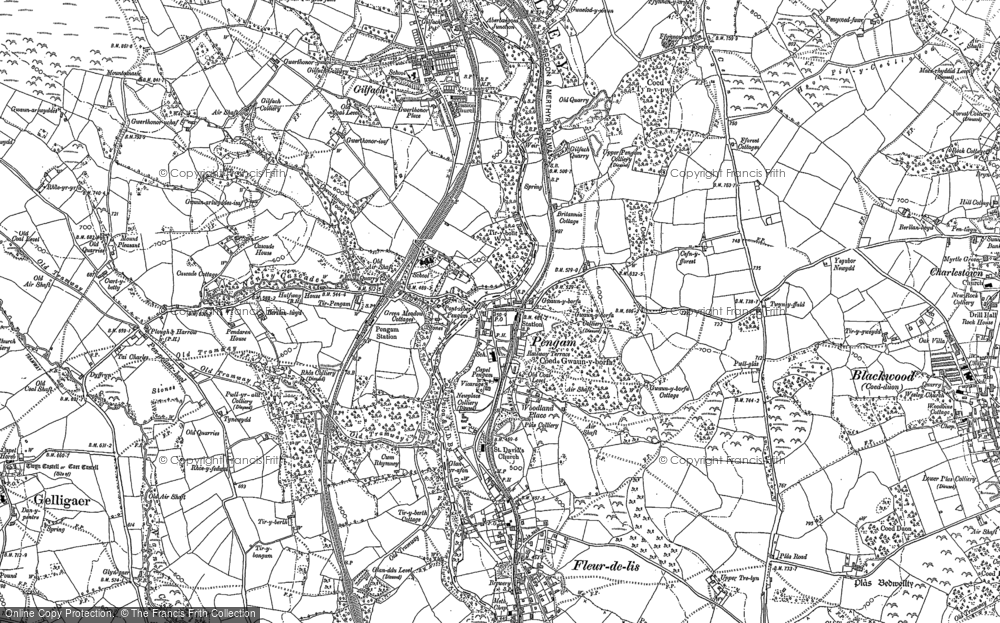 Old Map of Pengam, 1916 in 1916