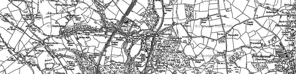 Old map of Pengam in 1916