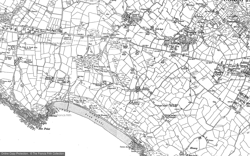 Old Map of Historic Map covering Rinsey in 1907