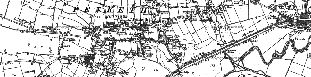 Old map of Penketh in 1905