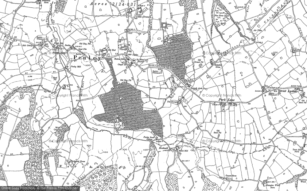 Old Map of Historic Map covering Park Lane in 1898