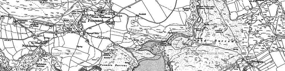 Old map of Pennard Castle in 1896