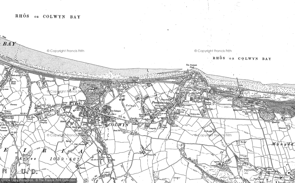 Old Map of Penmaen Rhôs, 1911 in 1911