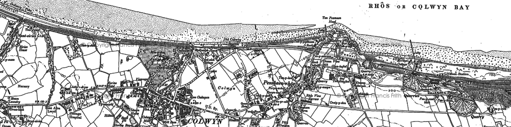 Old map of Penmaen Rhôs in 1911