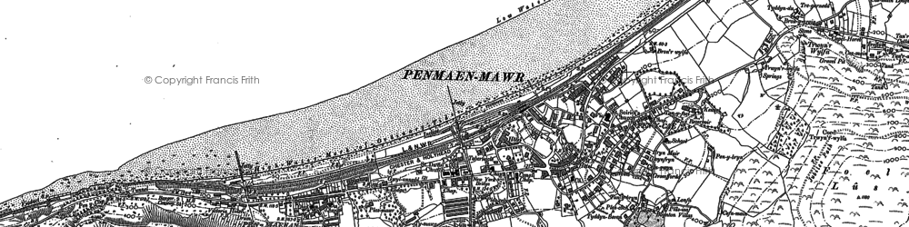 Old map of Afon Maes-y-bryn in 1887