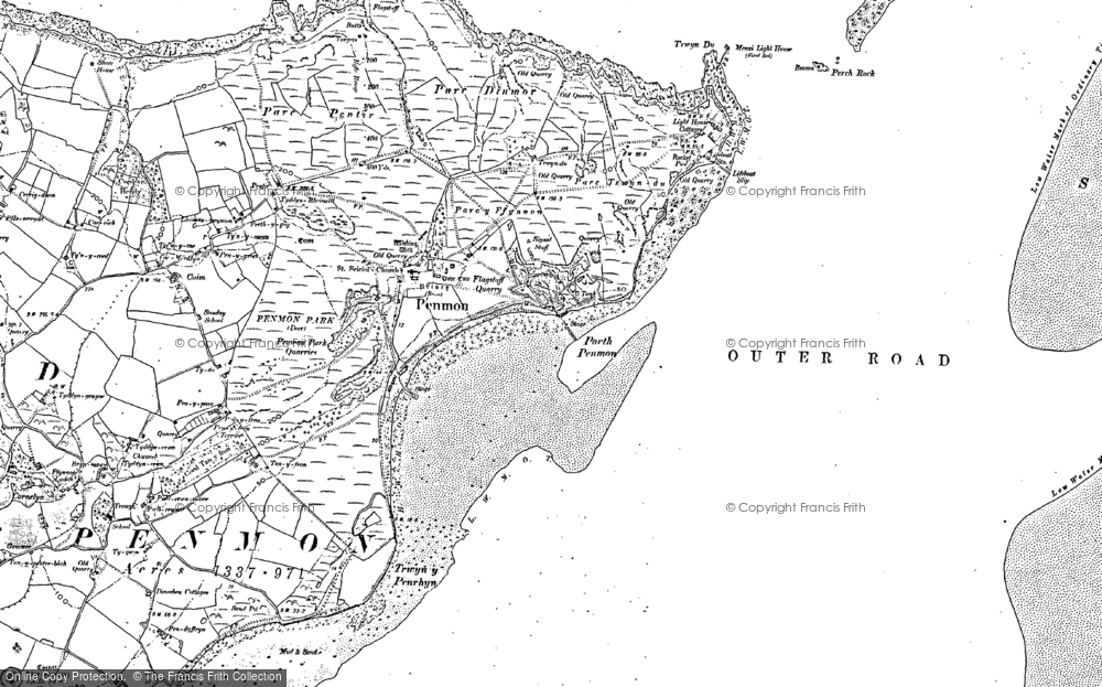 Old Map of Historic Map covering Caim in 1899