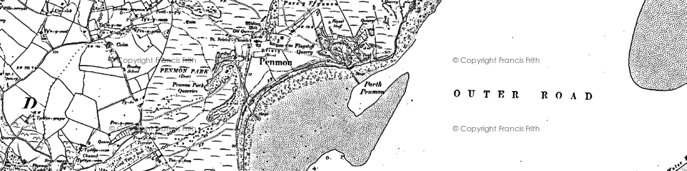 Old map of Puffin Island or Priestholm in 1899