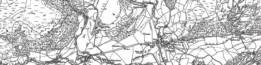 Old map of Cwrt in 1887