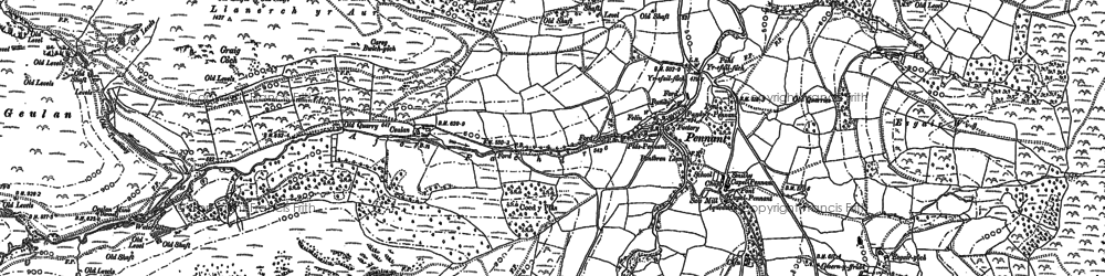 Old map of Pennant in 1886