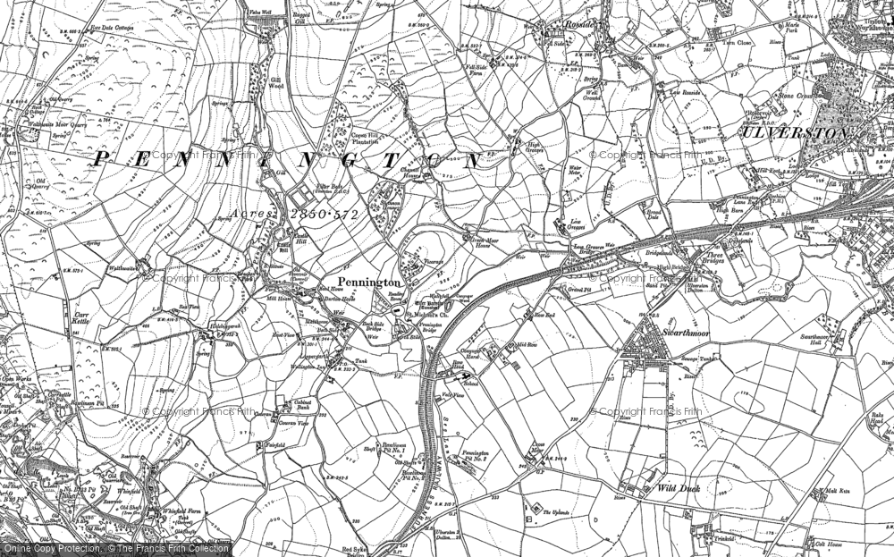 Old Map of Historic Map covering Rowe Head in 1911