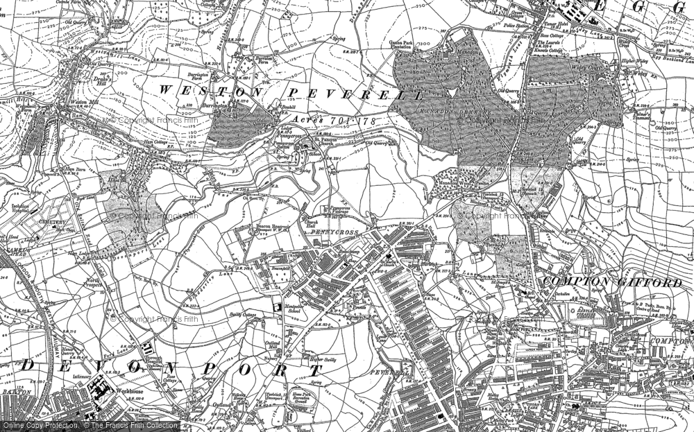 Old Map of Pennycross, 1912 in 1912
