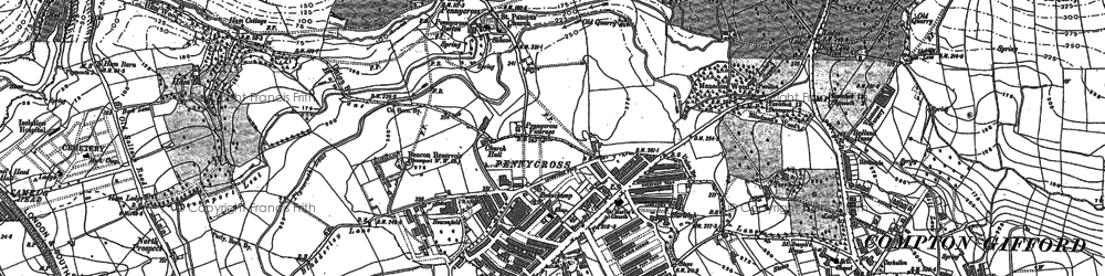 Old map of Pennycross in 1912