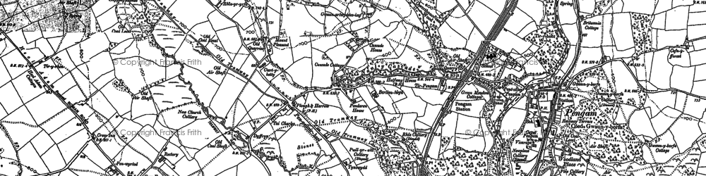 Old map of Penpedairheol in 1898