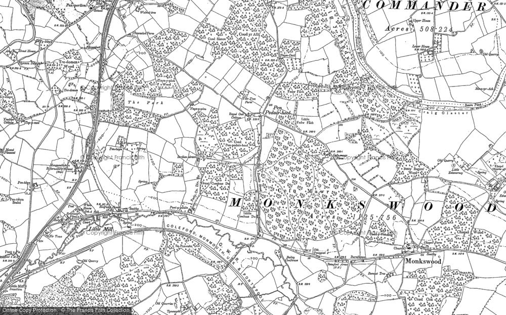 Old Map of Penpedairheol, 1899 - 1900 in 1899