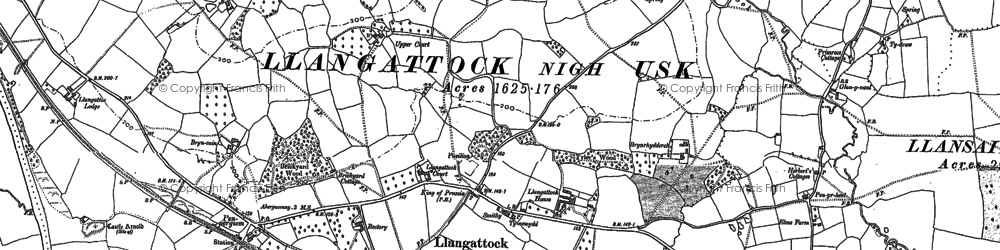 Old map of Brynrhydderch in 1899