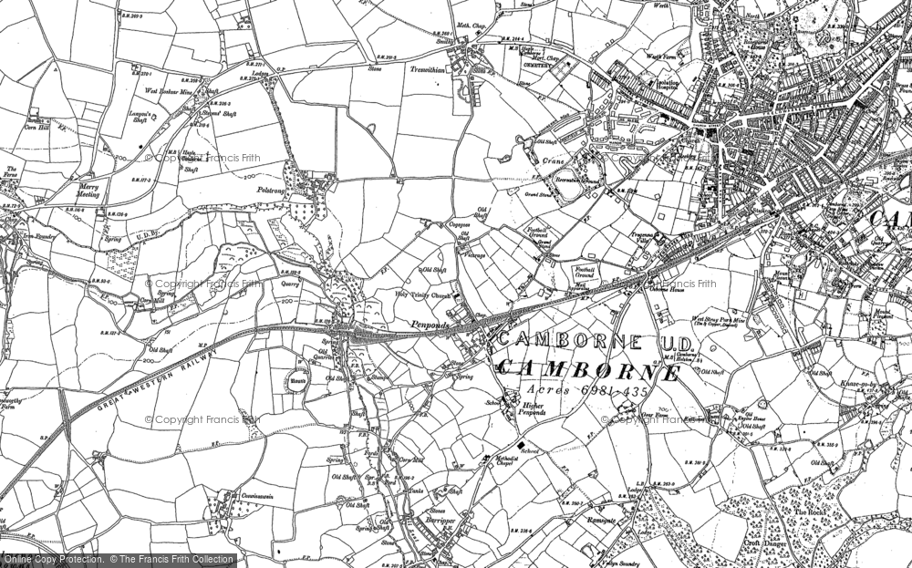 Old Map of Penponds, 1877 - 1878 in 1877