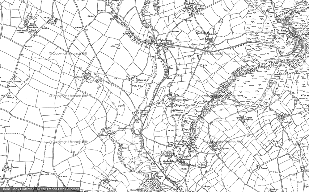 Old Map of Historic Map covering Wenfordbridge in 1880
