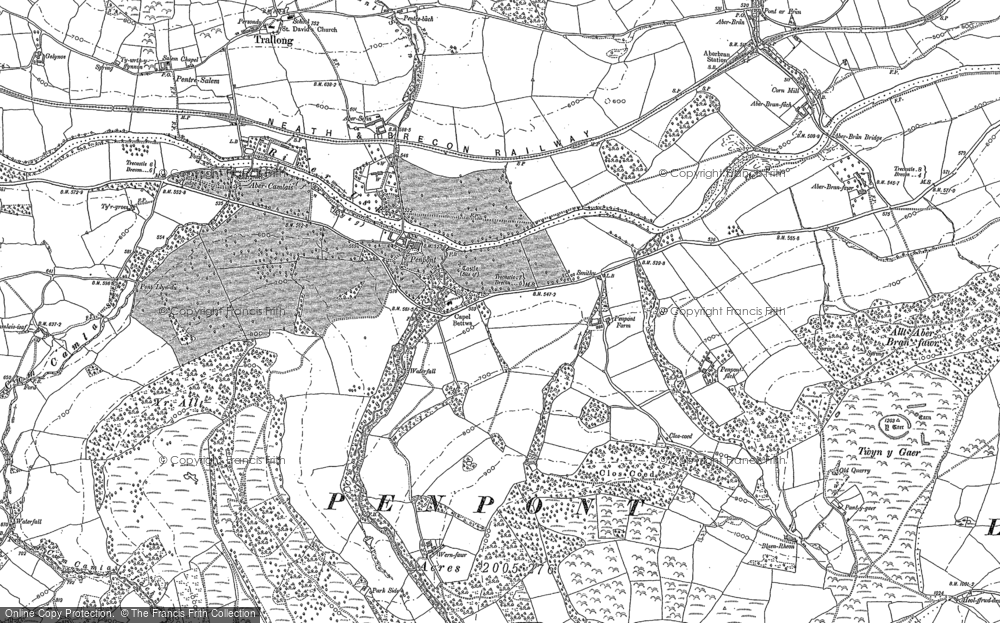 Old Map of Historic Map covering Blaenrheon in 1882