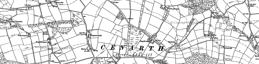 Old map of Blaenachddu in 1887