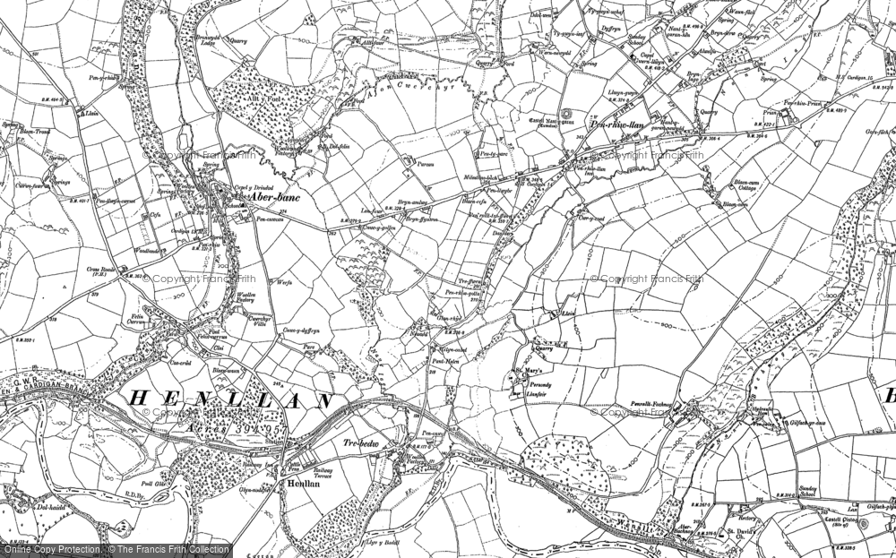 Old Map of Penrhiw-llan, 1887 in 1887