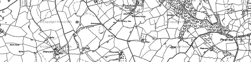 Old map of Penrhos in 1900