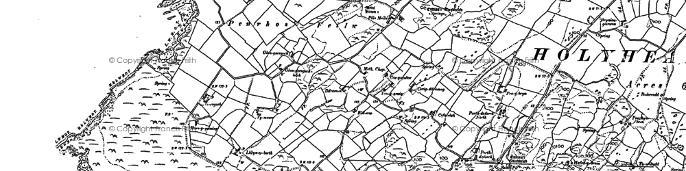 Old map of Porth Dafarch in 1899