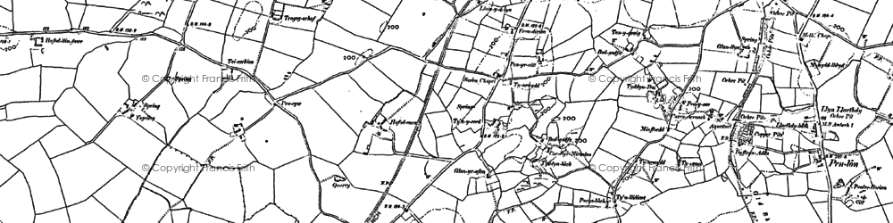 Old map of Penrhyd Lastra in 1899