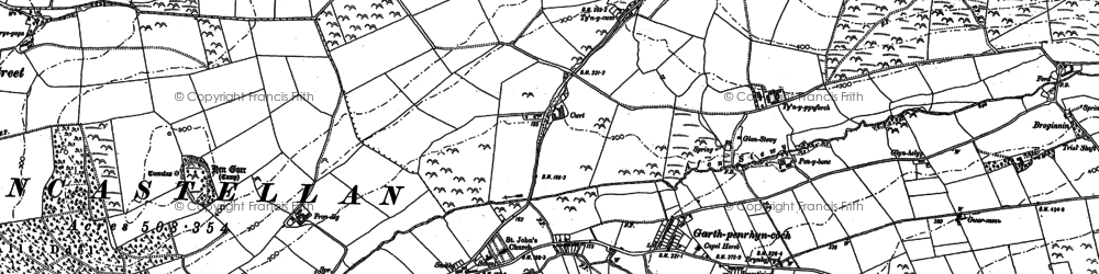 Old map of Garth in 1904