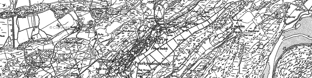 Old map of Bryn-Dwyryd in 1913