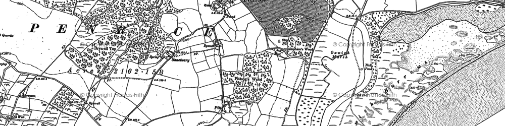 Old map of Penrice in 1896