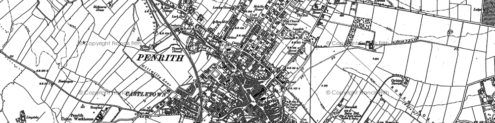 Old map of Penrith in 1898