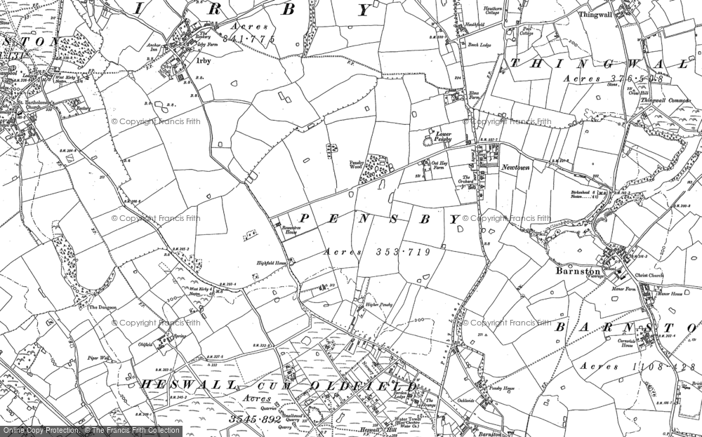 Old Map of Pensby, 1898 - 1910 in 1898