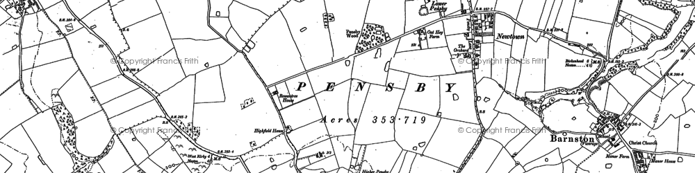 Old map of Pensby in 1898