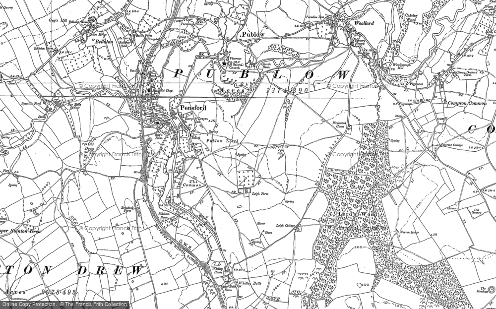 Old Map of Historic Map covering Birchwood Ho in 1882