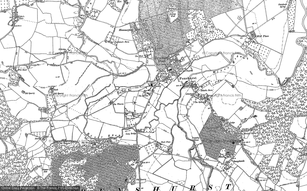 Old Map of Penshurst, 1895 - 1907 in 1895