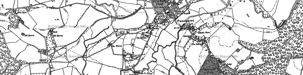 Old map of Penshurst in 1895