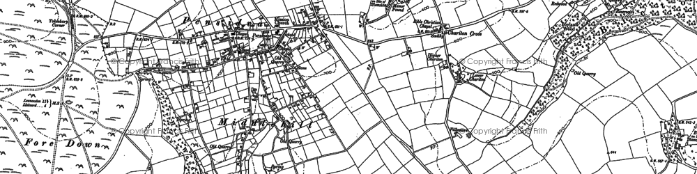 Old map of Tokenbury Corner in 1882