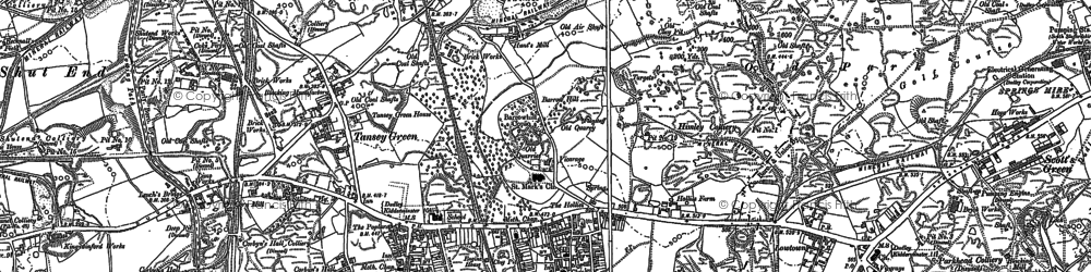 Old map of Barrow Hill in 1881
