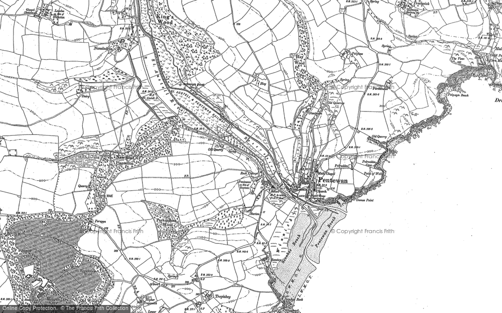 Old Map of Pentewan, 1881 - 1905 in 1881