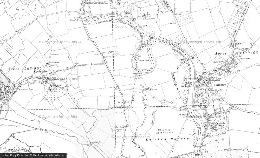 Old Map of Penton Hook, 1912 - 1913 in 1912