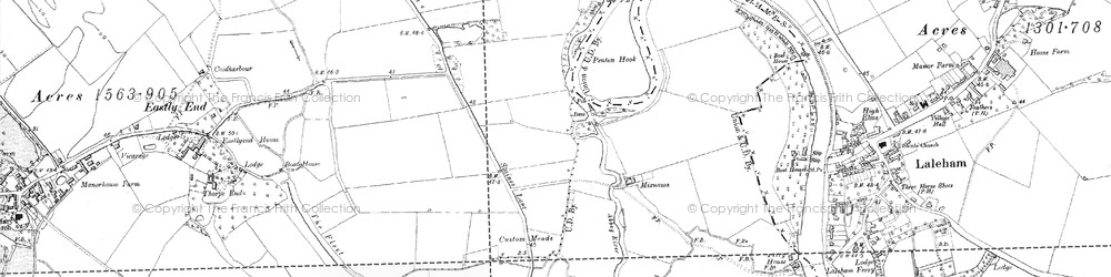 Old map of Penton Hook in 1912
