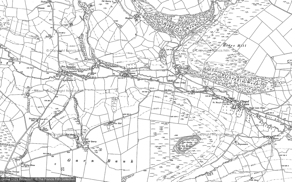Old Map of Pentre, 1887 - 1901 in 1887
