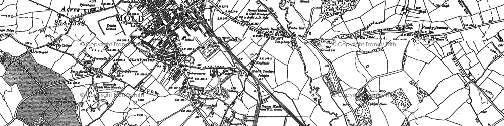 Old map of Broncoed-isaf in 1898