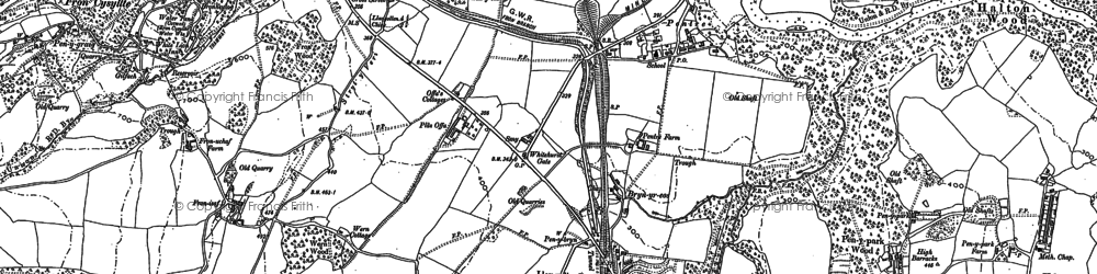 Old map of Bryn-yr-Eos in 1909