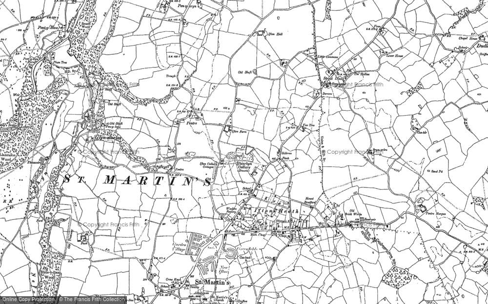 Old Map of Pentre, 1909 in 1909