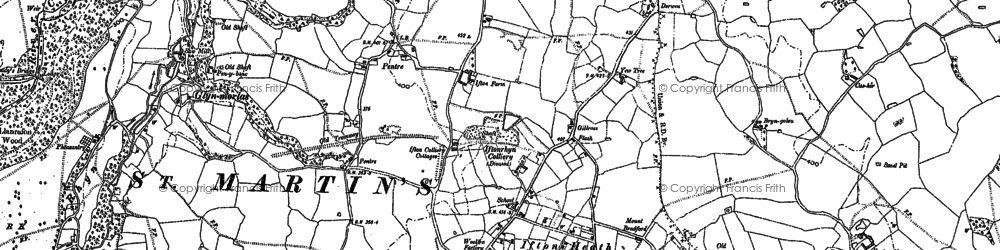 Old map of Pentre in 1909