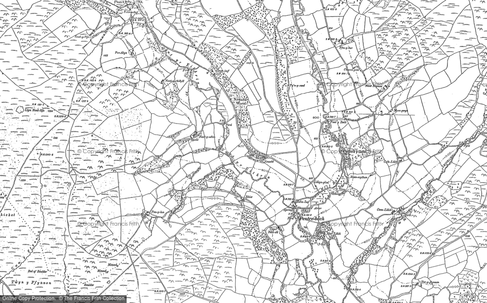Old Map of Historic Map covering Llandeilo'r-Fan in 1885