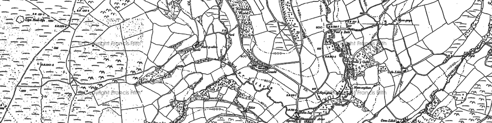 Old map of Twyn Brynhicet in 1885