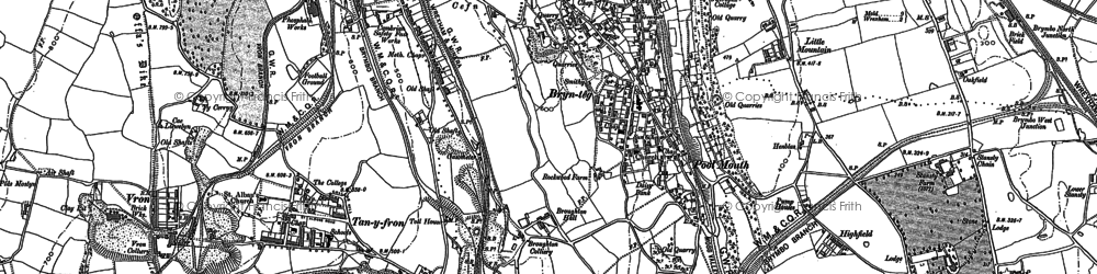 Old map of Pentre Broughton in 1898